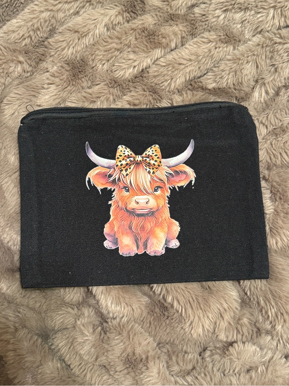 Highland Cow Cosmetic Bag